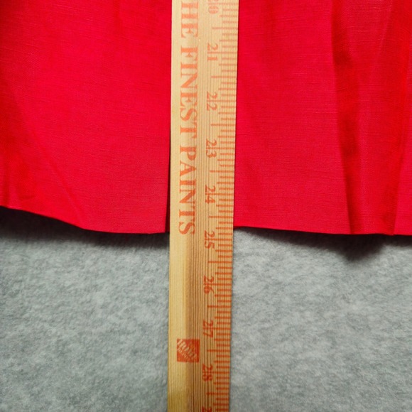 ISC Red Silk Linen Blend Long Sleeve Button Down Blouse Top Womens XL‎ Holiday - Picture 5 of 5